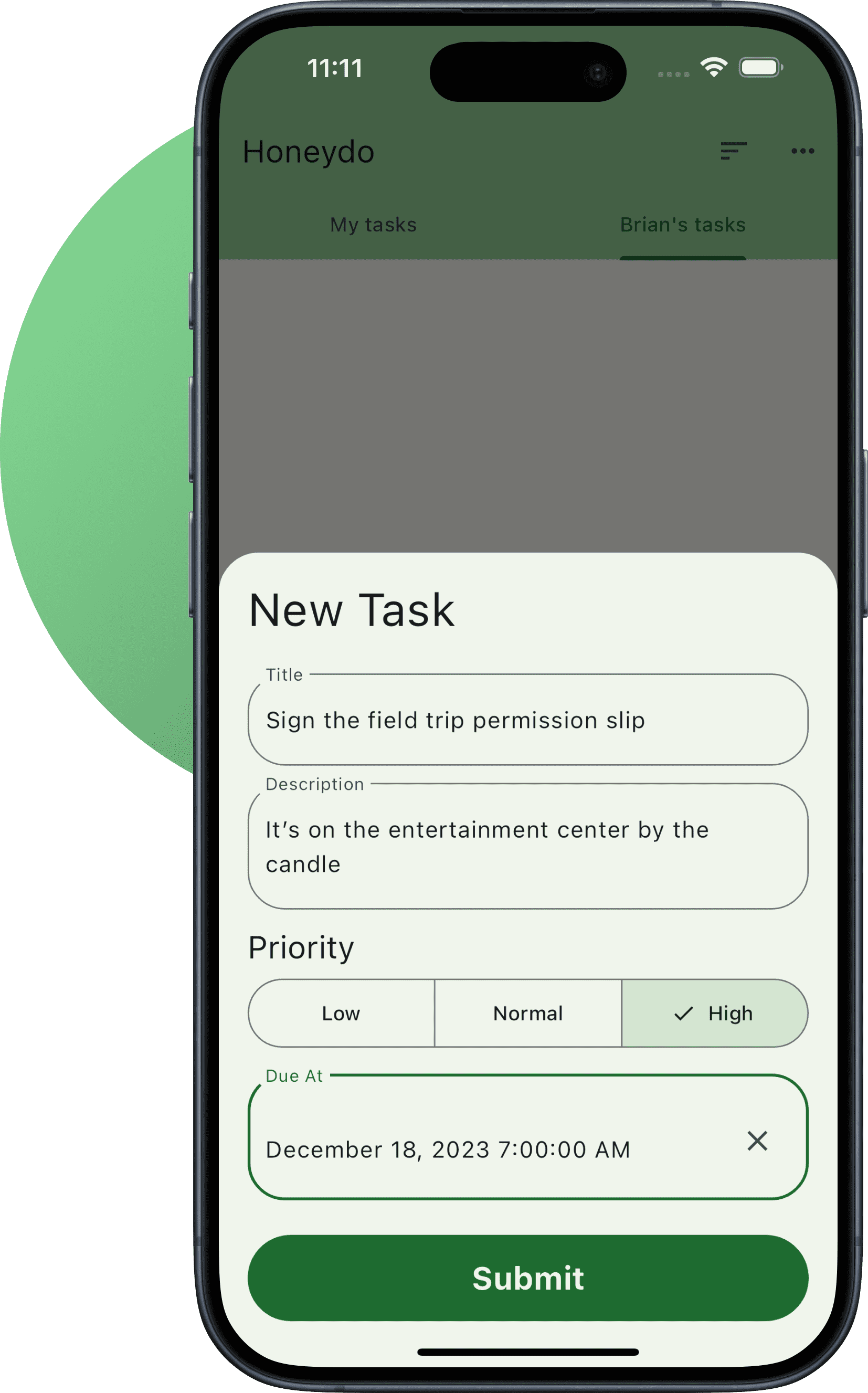 Create a task screenshot